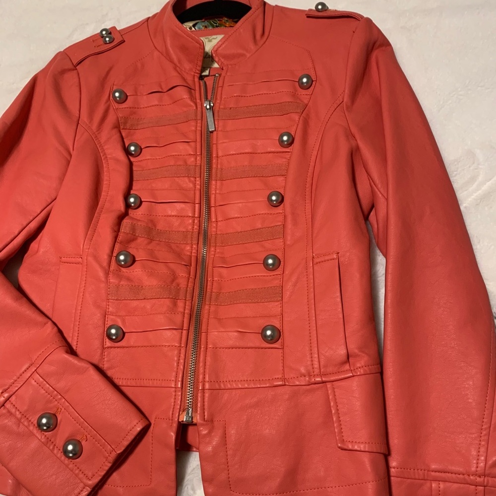 Faux Leather Accented Chic Moto Jacket